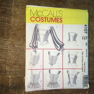 McCalls Sewing Pattern 4107 Renaissance Faire Medieval Laced Top 6-12 UNCUT